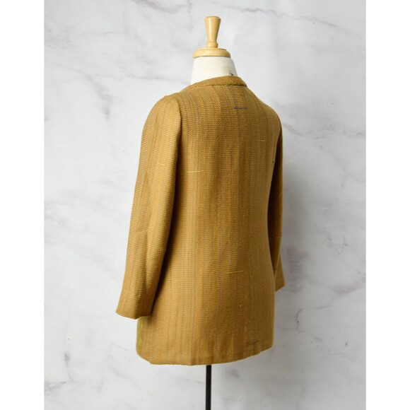 Vintage Camel Jacket Size Large - XL Textural Woven Spring Minimalist Coat - Picture 8 of 9